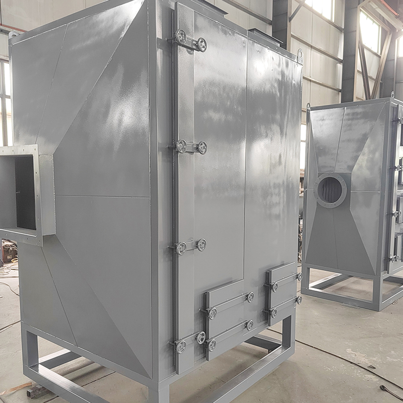 Top loading at bottom side loading carbon steel activated carbon adsorption box